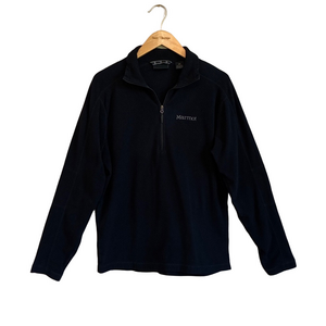 MARMOT Men Medium Quarter Zip Fleece Pullover Shirt Cozy Cabin Winter Goth